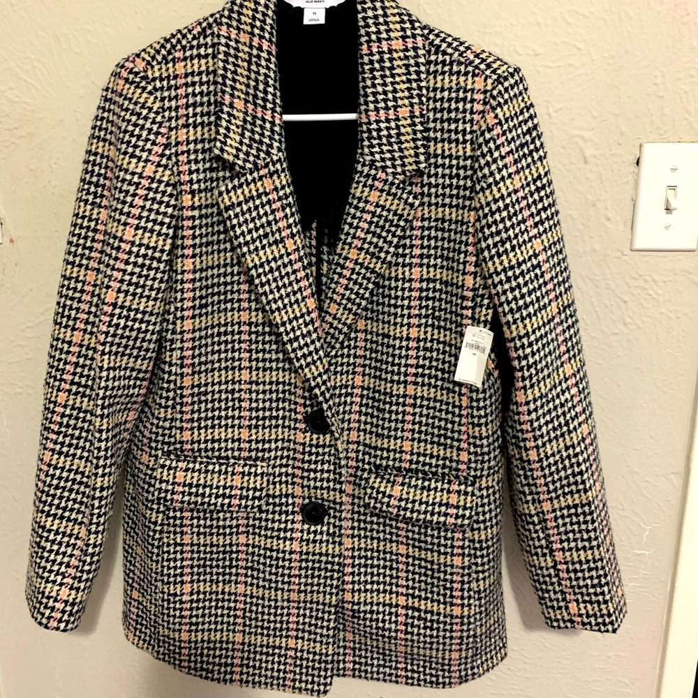 Oversized Soft-Brushed Patterned Blazer Jacket